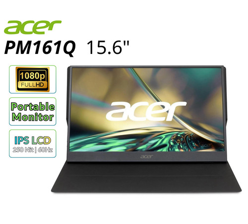 Acer 15.6" Portable Monitor FHD 1920x1080 60Hz Black PM161Q Refurbished